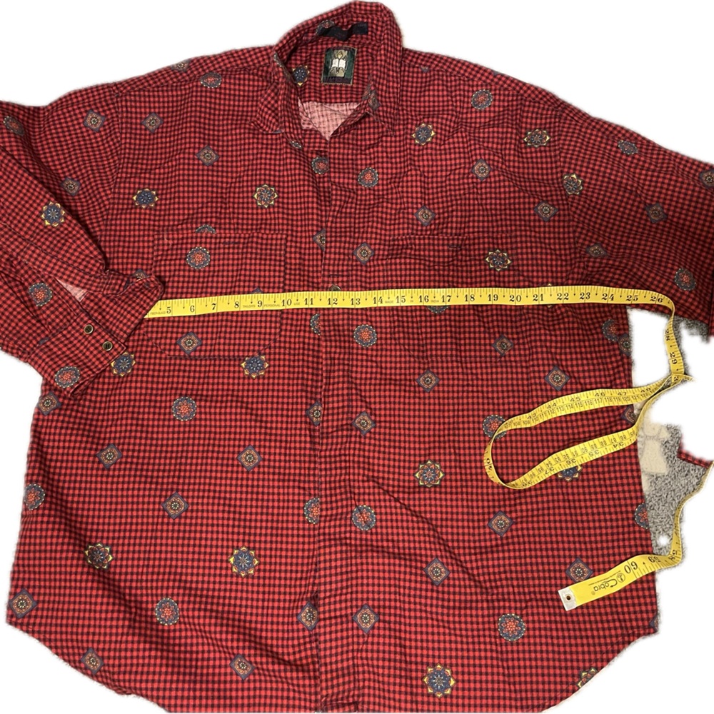 GENERRA Red and Black Plaid Shirt